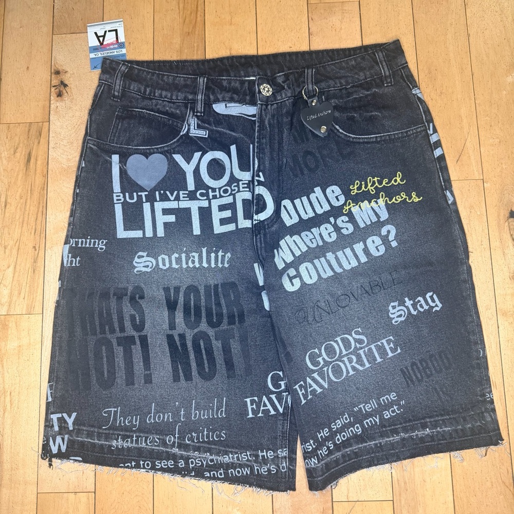 Lifted Anchors ''Y2K SHORTS-BLACK" Size 36 MSRP $100